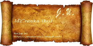 Jánoska Ubul névjegykártya